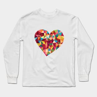 Geometric Love Heart Long Sleeve T-Shirt